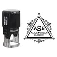 thumbnail image 5 of Printtoo Round Custom Text Save The Date Rubber Stamp Self Inking Triangle Monogram Personalized Stamper, 5 of 6