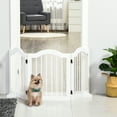 thumbnail image 2 of PawHut Foldable Freestanding Pet Gate, 3 Panels, White, 24-inch, 2 of 10