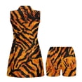 thumbnail image 4 of Yuyamidu Tiger Print Tennis Golf Dress for Women Zip Up Womens Sleeveless Athletic Tennis Golf Dress with Shorts Womens Athletic Clothing Sets Size XS with Two Side Pockets, 4 of 7