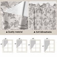 thumbnail image 5 of Swag Valance Curtains for Windows, Farmhouse Flower Light Filtering Kitchen Curtains with Rod Pocket, Botanical Vintage Grey Leaf Plant Window Treatment Valances for Living Room, 36x63 - 2 PCS, 5 of 9