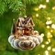 thumbnail image 4 of Adorno para árbol de Navidad | Decoración colgante de acrílico para las fiestas | Escena de cabaña en un pueblo invernal, 4 of 6
