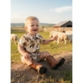 thumbnail image 4 of BemeyourBBs Newborn Baby Boys Cowboy Outfit Infant Summer Romper Shirt Clothes Cactus Horse Print Short Sleeve Lapel Button Down Bodysuit One Piece, 4 of 9