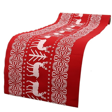 

Willstar Christmas Table Runner 11x 105 inch Knitted Printed Polyester Table Liner for Party & Dinner