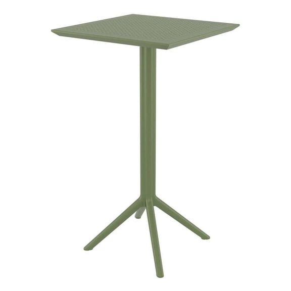 Compamia Sky Square Folding Bar Table 24 inch Olive Green