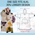 thumbnail image 4 of Oversized Wearable Blanket Hoodie,Vintage Butterfly Flower Pattern Sherpa Blanket Hoodie with Super Pockets,Super Warm Fuzzy Pullover for Women & Men, 4 of 6