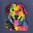 thumbnail image 2 of Smiling Dog | Colorful Neon Golden Retreiver | Dean Russo Art Animal Lover Men's T-Shirt, Vintage Heather Navy, 4X-Large, 2 of 6