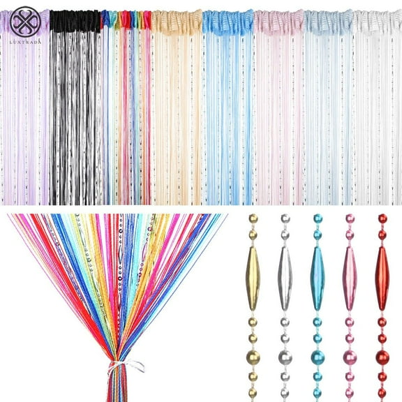 Luxtrada String Door Beaded Panel Crystal Curtain Tassel, 100CMX200CM