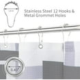 thumbnail image 6 of Extra Long Shower Curtain Liner 72 x 84,Dove Gray Modern 84 inch Shower Curtain Set with Hooks,Geometric XL Shower Curtain for Bathroom Decor,Washable Fabric Shower Curtain,Light Gray, 6 of 6
