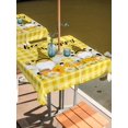 thumbnail image 2 of Outdoor Tablecloths with Umbrella Hole & Zipper, Yellow Bees Gnomes 54x54 Inch Square Tablecloths, Spring Floral Plaid Farmhouse Waterproof Table Cloth, Patio/Pool/Picnic Table Covers, 2 of 8