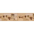 thumbnail image 5 of Dundee Deco's Peel and Stick Wallpaper Border - Country Cream Beige Coffee Mugs Wall Border Retro Design, 15 ft x 7 in, Self Adhesive, 5 of 6