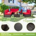 thumbnail image 2 of Sobaniilo 7 Piece Patio Furniture Sets, All Weather PE Wicker Outdoor Conversation Sectional Sofa Set with Cushion and Pillow (Red), 2 of 10