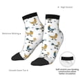 thumbnail image 6 of Rateoe Farm Roosters Pattern Quarter Crew Socks,Toe Seamed Ankle Socks,Cotton Cushioned Breathable Athletic Crew Sports Socks, 6 of 7