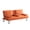 Orange-Leather, variant on Aukfa Convertible Futon Sofa Bed with Cupholder&Pillow for Home Office Twin Size, Leather, Orange