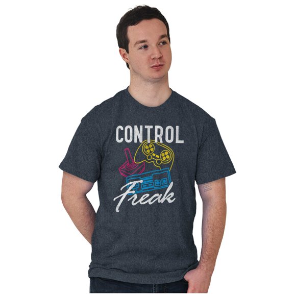 Control Freak Nerd Video Gaming Gamer Plus Size Crewneck Graphic Tee Shirt Brisco Brands 2X