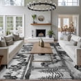 thumbnail image 3 of Area Rug for Living Room, Black White Animals Non-Slip Indoor Large Carpet for Bedroom/Dining Room, Cow Rooster Trees Vintage Art Washable Low-Profile Rectangle Floor Runner Rugs - 5 x 7 Ft, 3 of 8