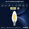 thumbnail image 7 of Luxrite LED E12 Candelabra Bulb 8W=75W, 1000 Lumens, 3000K Soft White, Dimmable, Enclosed Fixture & Wet Rated 4 Pack, 7 of 7