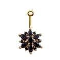 thumbnail image 4 of Koszal Lady Rhinestone Inlaid Flower Belly Button Navel Ring Body Piercing Jewelry Gift, 4 of 7