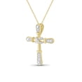 thumbnail image 2 of JewelersClub 14K Gold Plated Silver 0.10 CTW Diamond Cross Pendant Necklace for Women White Diamonds + 18” Rope Chain Included JewelersClub 14K Gold Plated Silver, 2 of 5