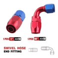 thumbnail image 1 of AN6 8 10 Oil Fuel Hose Swivel Anodized Aluminum Straight Elbow 45 90 Degree Fuel Oil Hose End Reusable~2874, 1 of 1