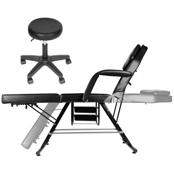 Lanfys Adjustable Tattoo Chair, 70.8" L X 24.4" W X 24.4" H Facial Chair Massage, Esthetician Lash Bed with Removable Headrest and Armrests for Professional Massage Facial Lash Beauty Spa