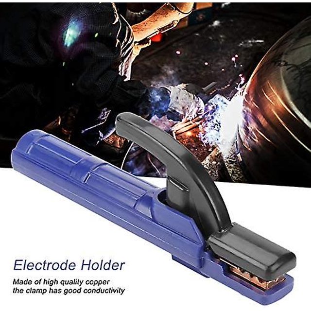 Soporte de electrodo de barra de soldadura, abrazadera de soldadura con aislamiento de cobre, abrazadera de electrodo de soldadura, buena conductividad 300a con mango azul para soldadura ShuxiuWang 8390611627300