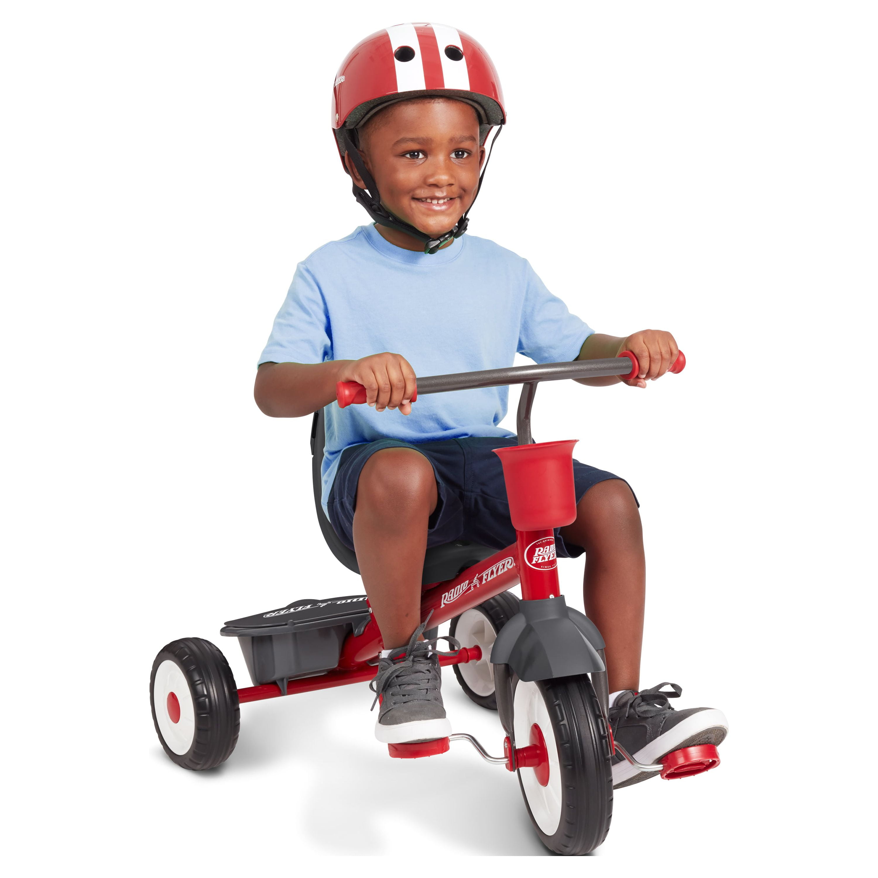 Radio Flyer, 4-in-1 Stroll 'N Trike with Activity Tray, Red & Gray, Convertible Tricycle,  Unisex