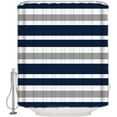 thumbnail image 2 of Navy Blue and Gray Stall Shower Curtain, Teen Stripe Printed Bath Curtains with Hooks for Home/Apartment/Dormitory Bathroom Decor 36x72in, 2 of 6