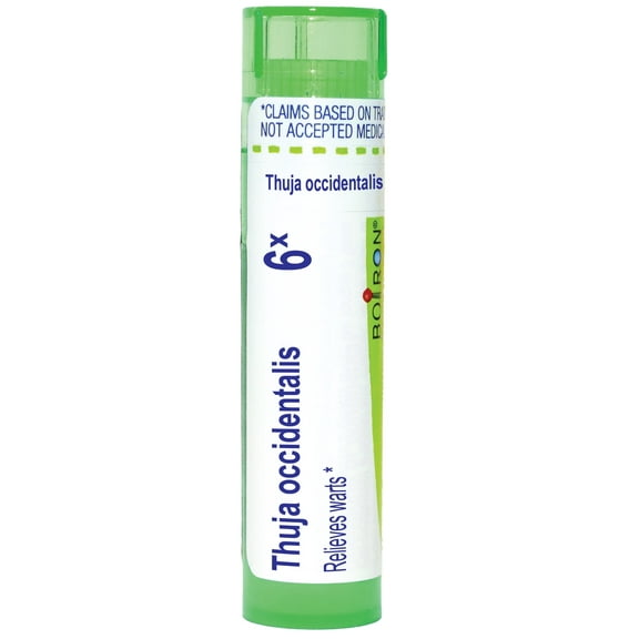 Boiron Thuja Occidentalis 6X, Homeopathic Medicine for Warts, 80 Pellets