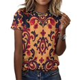 thumbnail image 3 of Paisley T Shirts Basic T-Shirt Short Sleeve Ladies Tee Shirt Summer Graphic Clothing, 3 of 5