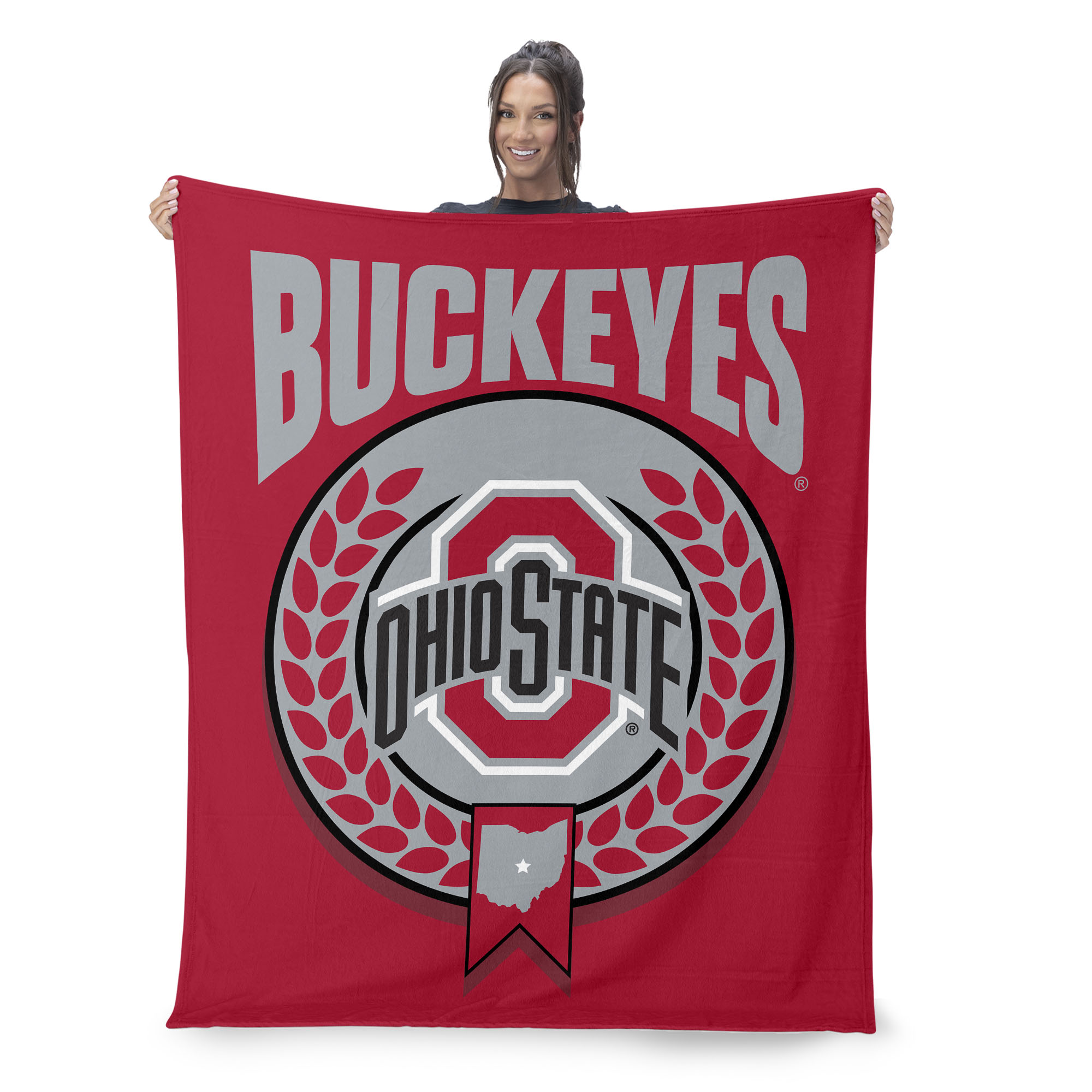 Ohio State NCAA Apex Silk Touch Sherpa Throw 50x60 inches