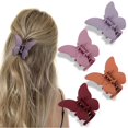 thumbnail image 1 of Accesorios para el cabello de mariposa ATODEN: pinzas para mandíbulas y pinzas para el cabello mate para mujeres y niñas, 4 piezas para cabello fino y mediano, lindo regalo, 1 of 5