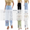 thumbnail image 3 of Cagogo Women's Floral Wide Leg High Waisted Trousers with Pockets Casual Vacation Ankle Pants Loose Elastic Waist Palazzo Summer Beach Travel Trousers, Black M, 3 of 7