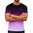 thumbnail image 2 of Xcmzpl Men's Gradient T Shirt Short Sleeve Round Neck Tee Summer Tops Muscle Slim Fitted T Shirts Camisetas De Hombre S-3XL, 2 of 10