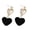 Black, variant on UDIYO Hollow Crown Love Heart Plush Ball Rhinstone Dangle Drop Stud Earrings Women