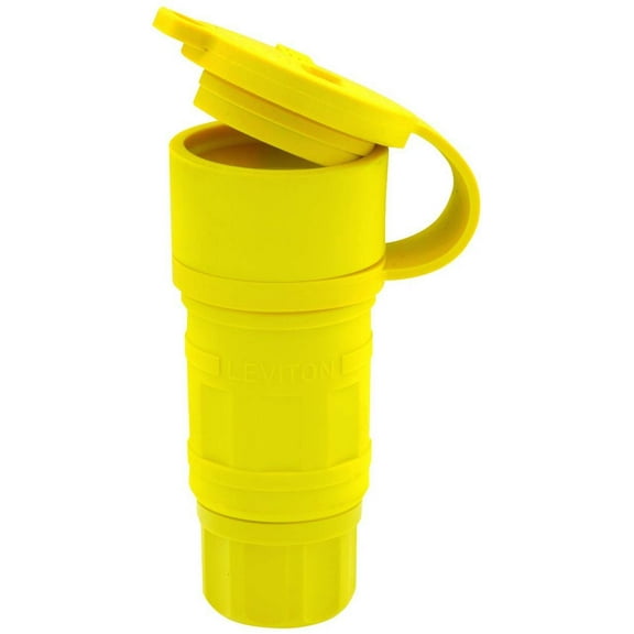 Leviton 15W47 15 Amp, 125 Volt, Connector, Straight Blade, Indus, Yellow