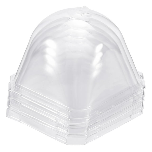 Unique Bargains 10cm x 10cm Garden Cloche Dome Square Plastic Humidity Plant Protector Cover Clear 5 Pack