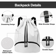 thumbnail image 4 of Sports Drawstring Gym Bag, Waterproof Drawstring Backpack with Side Mesh Pockets, Sport Bag with Shoes Compartment for Women Men - (Grey), 4 of 7