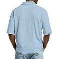 thumbnail image 4 of Mens Henley Golf Polo Shirts Casual Short Sleeve Waffle Pullover Sweater Top 2026 Summer Light Outdoor Sport Shirt Light Blue XL, 4 of 6