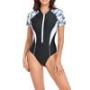 thumbnail image 1 of Swimsuit Women Women Conservative Print Strappy Back Set Rompers Sunscreen Swimsuits Swimdress, 1 of 3
