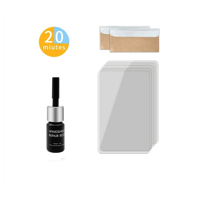 Kit de Verre Instantané Solution Rapide pour Rayures et Fractures DIY Ensemble d'Outils de Restauration en Verre Réparation Efficace pour Imperfections Automobiles en Verre