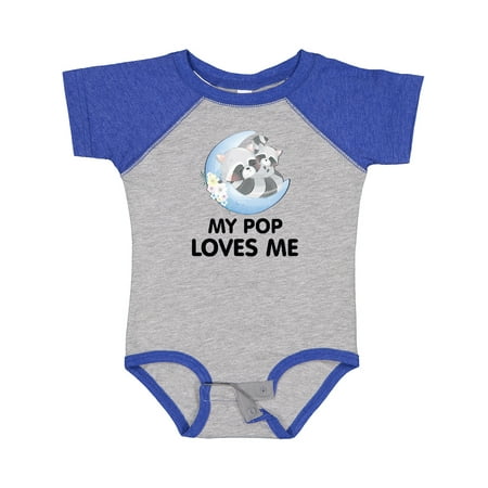 

Inktastic Raccoon My Pop Loves Me Gift Baby Boy or Baby Girl Bodysuit