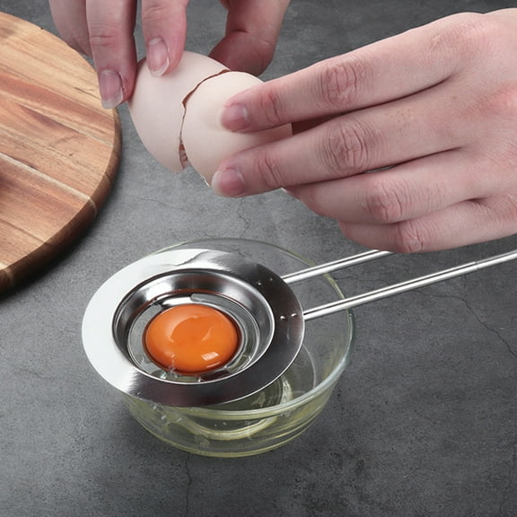 Waroomhouse Egg White Separator Stainless Steel - Long Handled Sifting Filter Egg Divider, Egg Yolk And Egg White Extractor Kitchen Gadget for Baking Cooking Cake