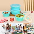 thumbnail image 7 of Set of 4 Round Collapsible Food Storage Containers With Lids,Collapsible Bowls for Camping,Collapsible Silicone Lunch Box, Leftover Meal Box,Bento Lunch Boxes,Dishwasher and Freezer Safe, 7 of 7