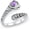 Shark Spoon Ring, variant on Ocean Spoon Rings for Women 925 Sterling Silver Natural Amethyst Open Adjustment Ring Ocean Lover Gift