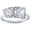 White, variant on 925 Sterling Silver 14K Yellow Gold Plating Heart Shape & Asscher White Diamond Toi Et Moi 2-Stone Wedding Engagement Ring For Women