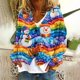thumbnail image 1 of Puntoco Chaqueta Informal Con Botones Y Estampado Navideño Para Mujer, 1 of 5