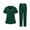 Dark Green, variant on HAJWOH Black Scrubs for Women Set Size1 Stretchy Nursing Uniform Short Sleeve V Neck Scrub & Jogger Pant Solid Color Scrubs Sets with Multi Pocket Black L