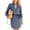 Dark Blue, variant on utcoco Women's Long Sleeve Tie Casual Button Down Jean Shirt Dress