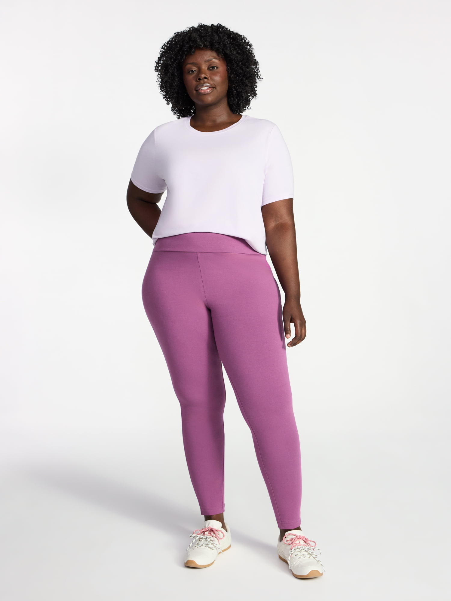 Terra & Sky Women's Plus High Waist Full Length Leggings, Sizes 0X-5X