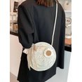 thumbnail image 4 of LHSHID Novel Round Purse Cute Wheel Crochet Bag Women Crossbody Purse Beach Bag Handmade Woven Shoulder Bag Lace Bow, 4 of 5
